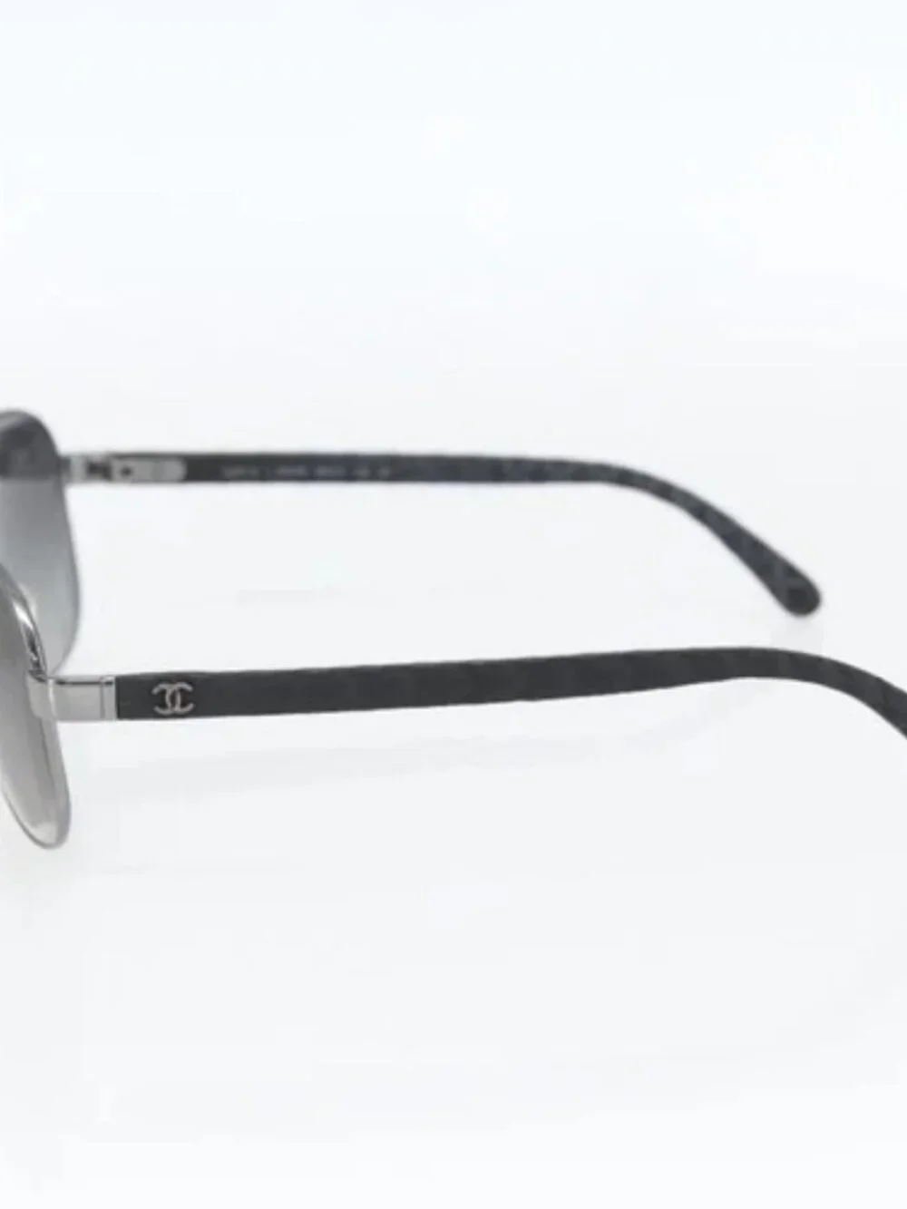 CHANEL Sunglasses Rubber Black CC Auth SW1991